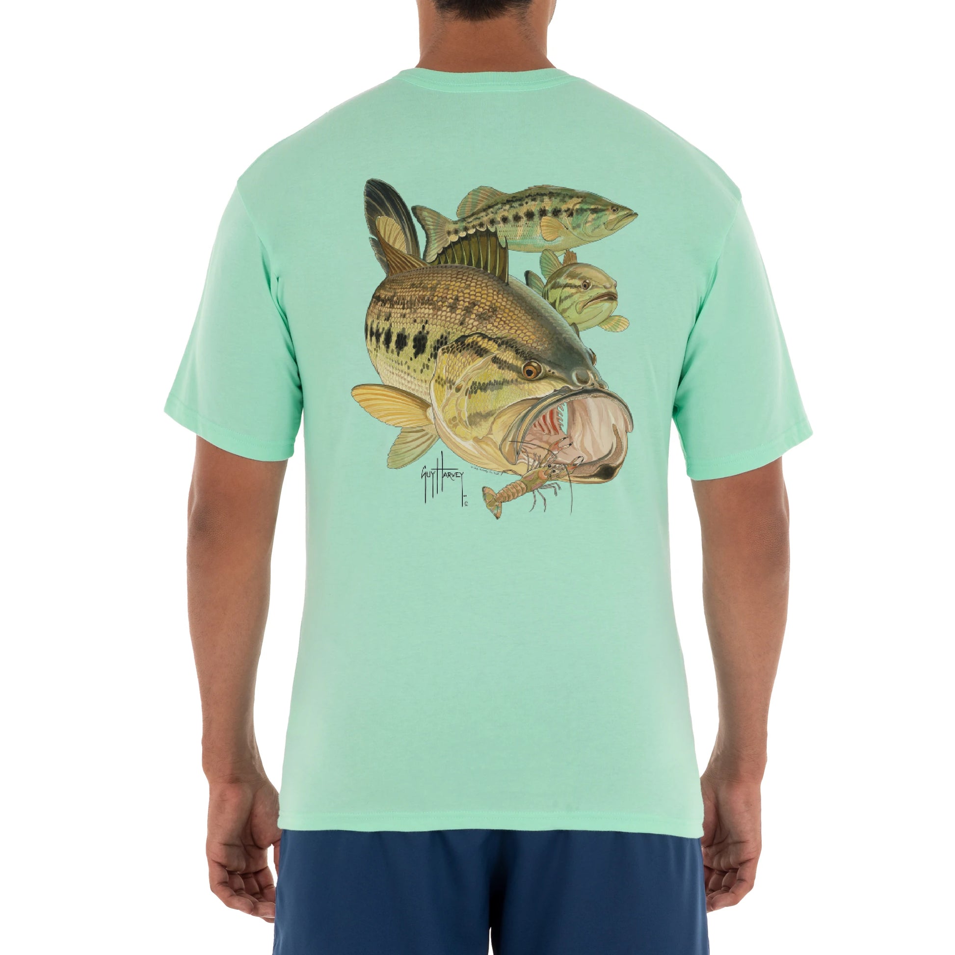 Men Freshwater Largemouth Bass Crawdad Short Sleeve Pocket T-Shirt – Tilasol